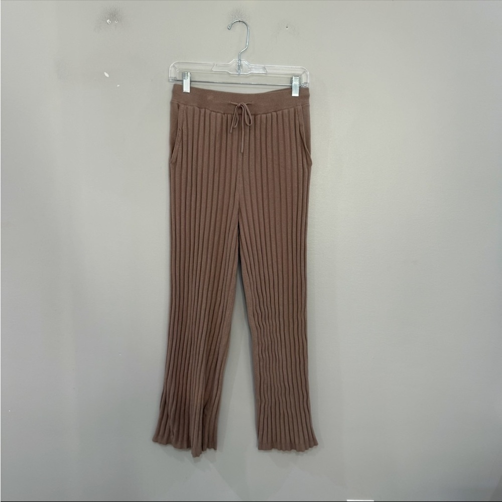 Varley Pants Simeon Rib-Knit Wide-Leg in Fungi Brown - Picture 5 of 8